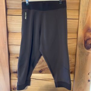 Marmot Polartec Fleece Stretch Capris Brown Sz M
